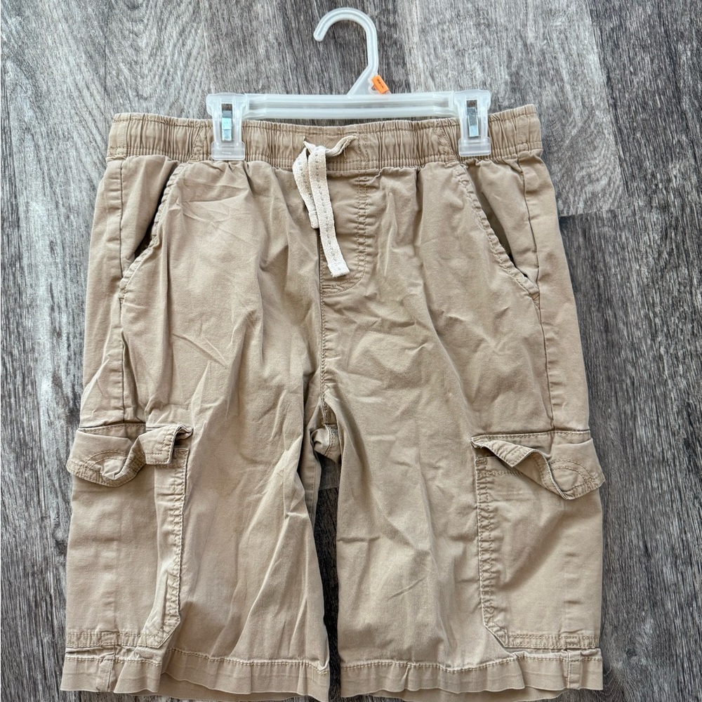 True Craft Tan Cargo Shorts with Elastic Waistband